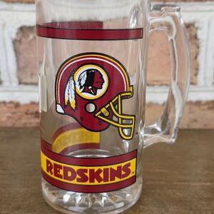 REDSKINS VINTAGE CLEAR GLASS MUG